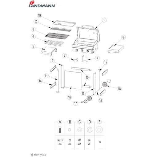 Rexon PTS 3.0 gázgrill-kocsi