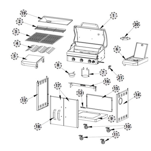 Rexon PTS 3.1 gázgrill-kocsi