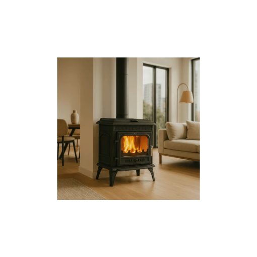 WENTOREX Bolzano WS-D 14 öntöttvas fatüzelésű kályha főzőlappal (14 kW / matt fekete)