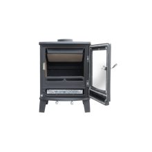WENTOREX Tirano WS-D öntöttvas fatüzelésű kályha (5 kW / matt fekete)