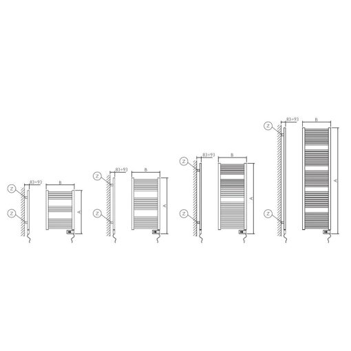 Deltacalor Electro 750 Watt XL elektromos törölközőszárítós radiátor (fehér - 600 mm)