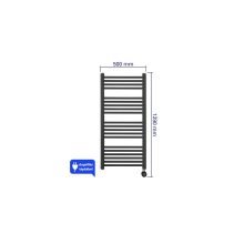 WENTOREX Tolla Electric 700 Watt elektromos törölközőszárító radiátor (fekete - 500 mm)