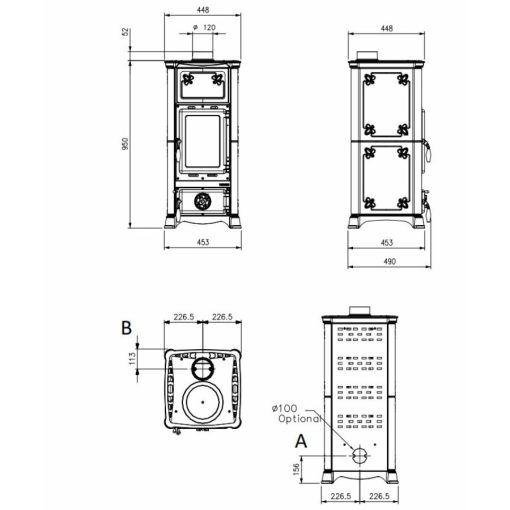 LA NORDICA EMILIANA BORDEAUX KÁLYHA