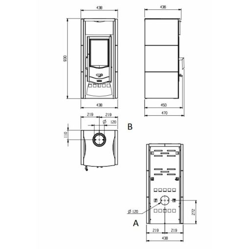 La Nordica ASIA BII fatüzelésű kályha (6 kW)