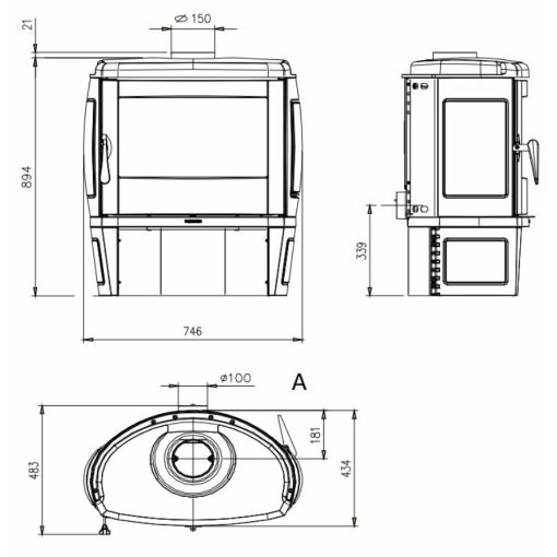 La Nordica TAHITI öntöttvas fatüzelésű kályha (7,7 kW)