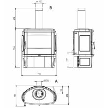 LA NORDICA TAHITI EPS ARNTHRACITE BLACK KÁLYHA HŐVISSZANYERŐ RENDSZERREL