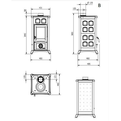 La Nordica GEMMA fatüzelésű kályha (6,0 kW)
