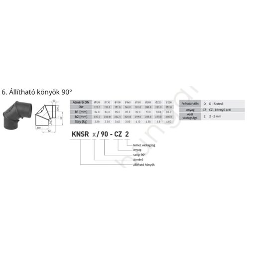 ÁLLÍTHATÓ KÖNYÖK 130MM 90°