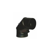 Inoxterm 120 mm belső átmérőjű 90°-os kazán füstcső könyök - fekete (Ø120 mm)