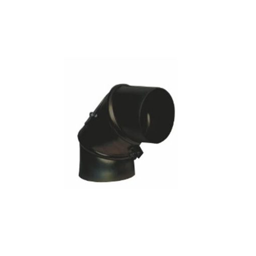 Inoxterm 120 mm belső átmérőjű 90°-os kazán füstcső könyök - fekete (Ø120 mm)