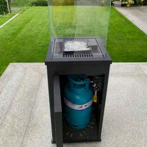 PATIO TERASZMELEGÍTŐ FEHÉR ÜVEG ELŐLAPPAL TÁVIRÁNYÍTÓVAL