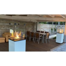 PATIO MINI TERASZMELEGÍTŐ FEHÉR ÜVEG ELŐLAPPAL TÁVIRÁNYÍTÓVAL