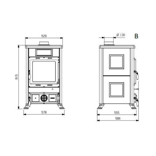 La Nordica ROSSELLA R1 5.0 CERAMICA fatüzelésű kályha (9 kW/fehér)