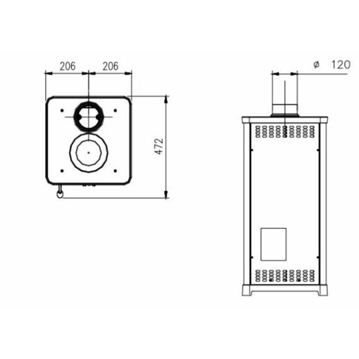 La Nordica TEA 5.0 acéllemez fatüzelésű kályha (7 kW)