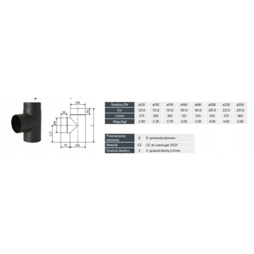 FÜSTCSŐ T-IDOM 200MM 90°