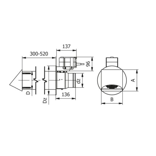KANDALLÓ LÉGBEVEZETŐ FŰTŐSZÁLLAL ELEKTROMOS VEZÉRLÉSSEL 100